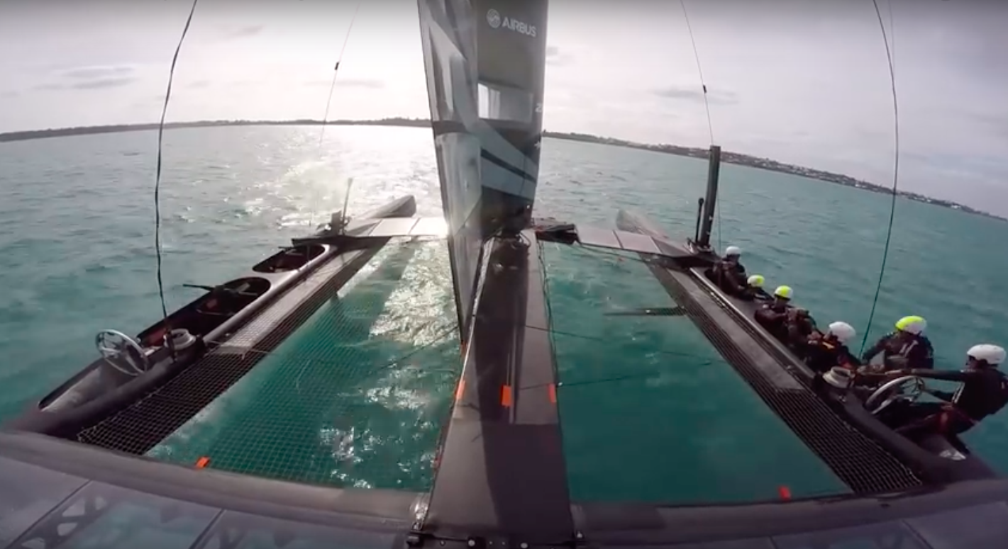 SoftBank Team Japan AC foiling tack